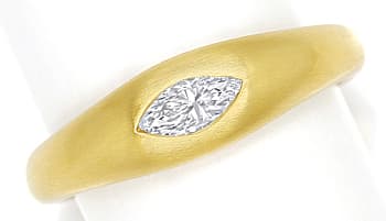 Foto 1 - Bandring mit 0,30ct lupenreiner Diamant Navette in Gold, Q0145