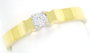 Foto 1 - Diamantring 0,08ct Brillant-Solitär Gelbgold-Weißgold, R8482