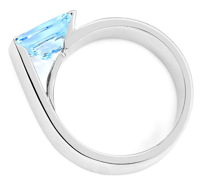 Foto 3 - Designer-Ring, Handarbeit Platin, blauer Princess Topas, S9559