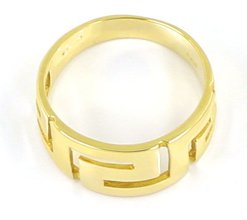 Foto 3 - Gold-Schmuck Set im Mäander Muster Collier Armband Ring, S9935