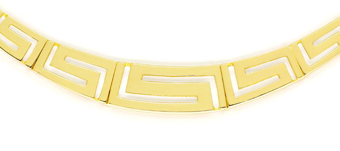 Foto 4 - Gold-Schmuck Set im Mäander Muster Collier Armband Ring, S9935